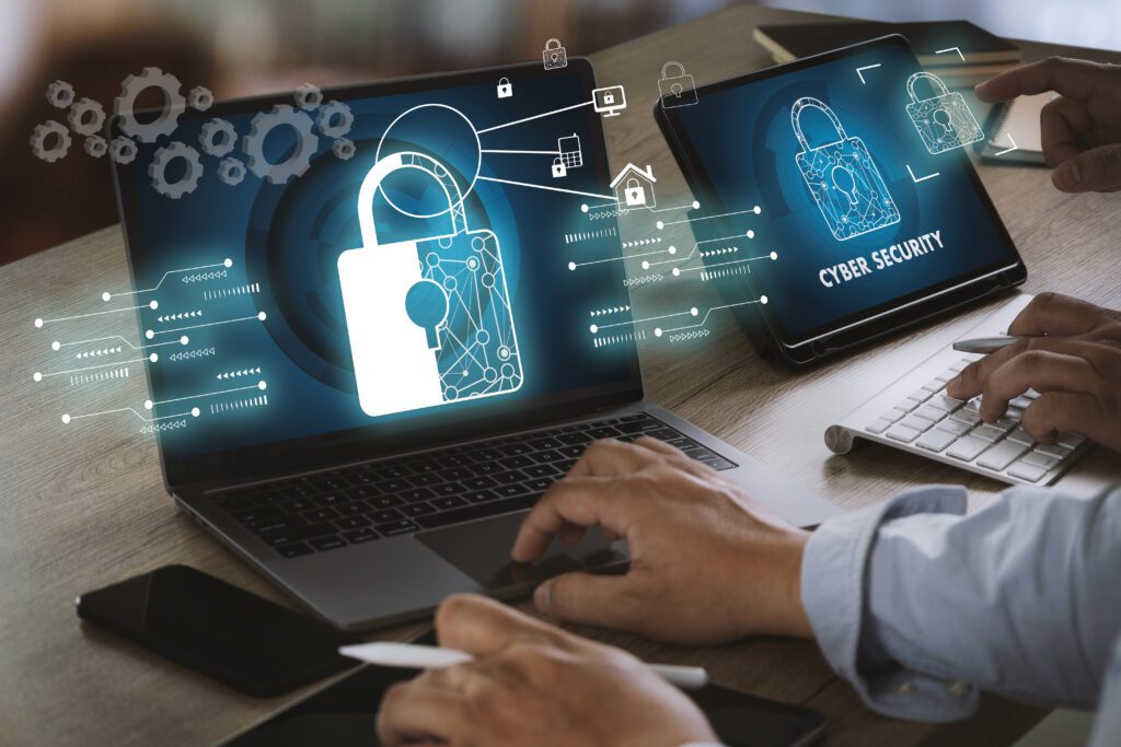 A computer screen showing data protected by cybersecurity for a growing business in Agartala, Tripura.